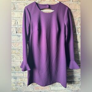 Calvin Klein Rich Purple Long Sleeve Dress
